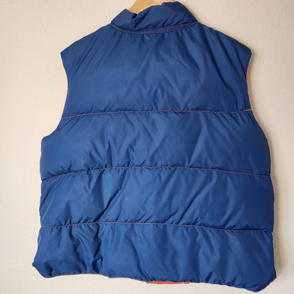 Men's Blue & Orange Reversible Puffer Vest Size L - Picture 6 of 12